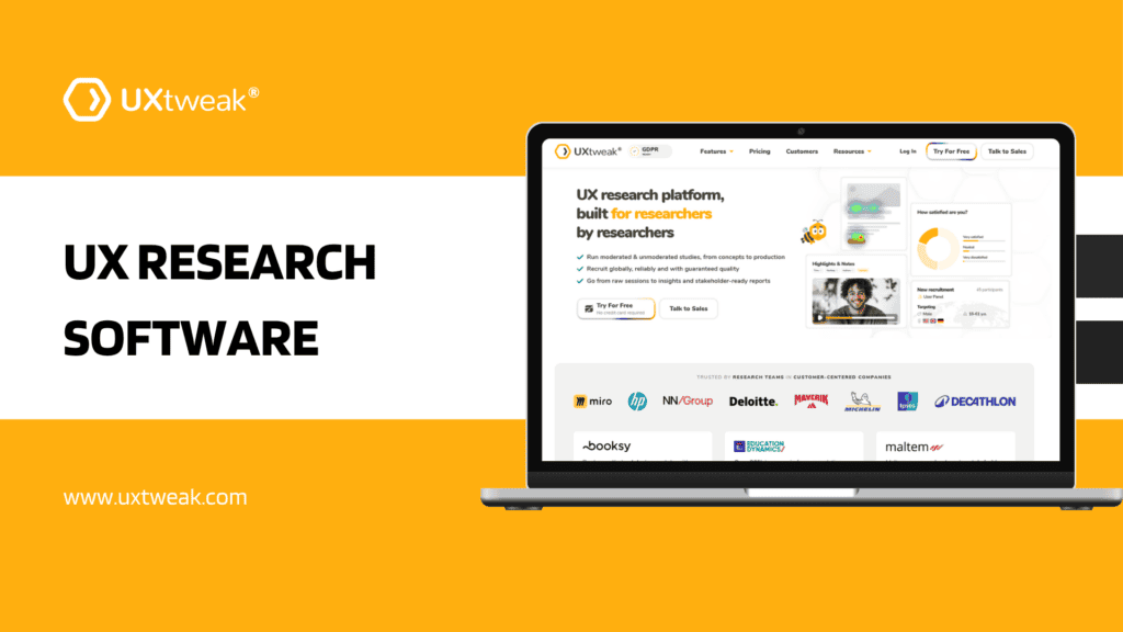 UXtweak landing page